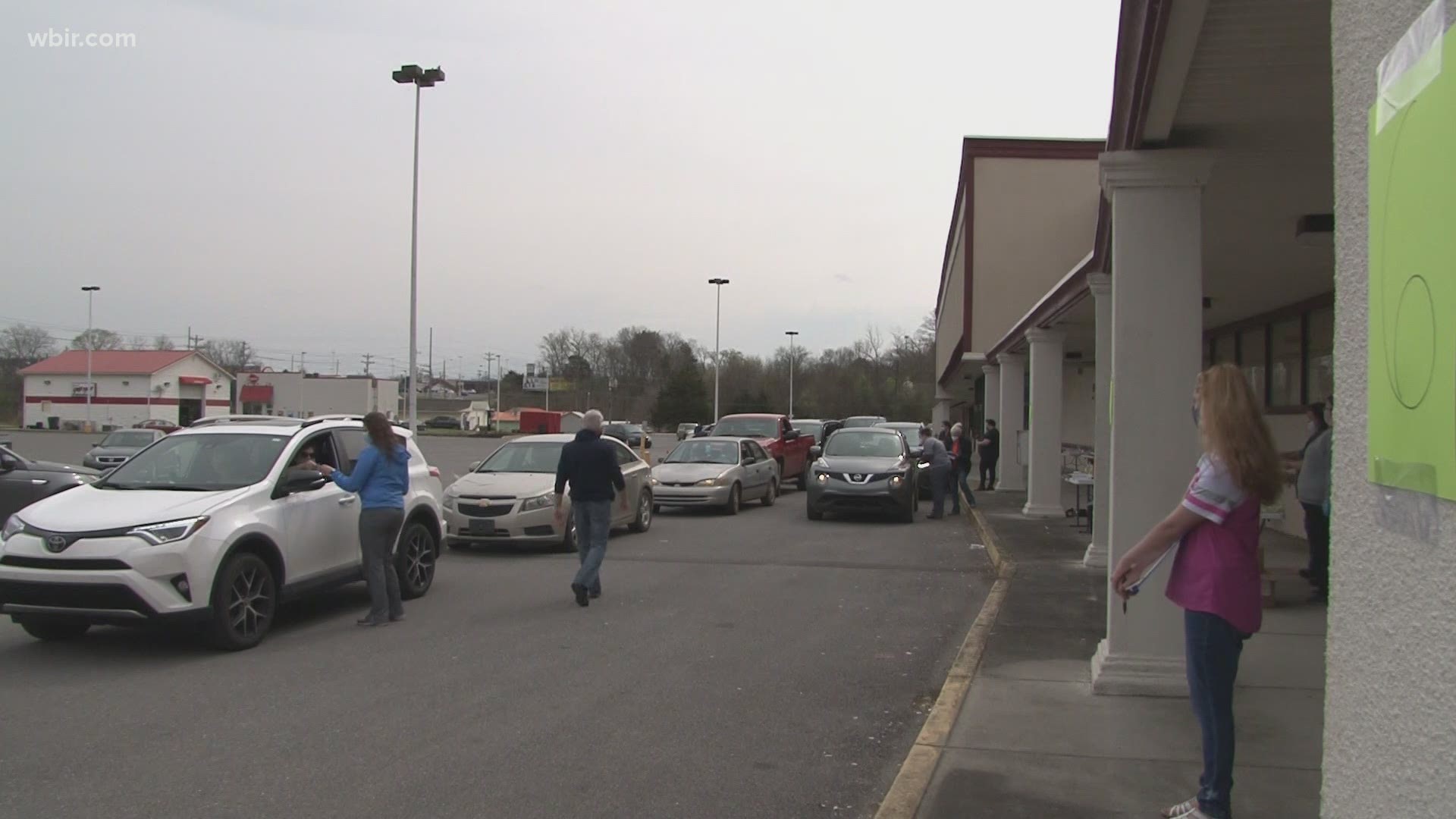 A Newport pharmacy vaccinated more than 600 people at a drive-through clinic on Saturday.
