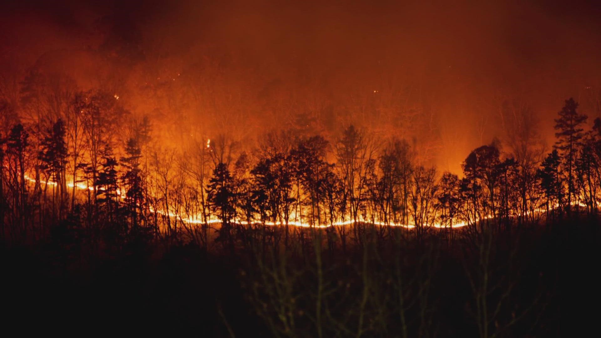 Fire crews have been monitoring the flames on Rockwood Mountain since early Thursday morning. Officials say no nearby structures are threatened at this point.