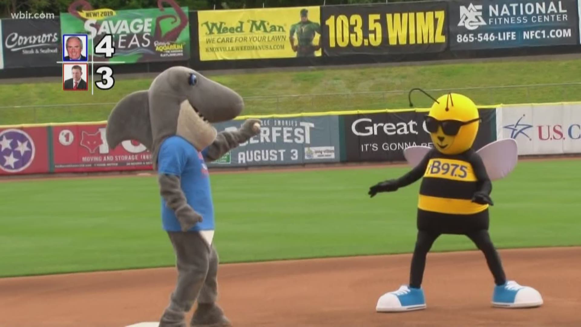 Will there be a comeback? Check out the final inning to see who scores, who strikes out, and who wins the 57th annual Mascot Baseball Game.