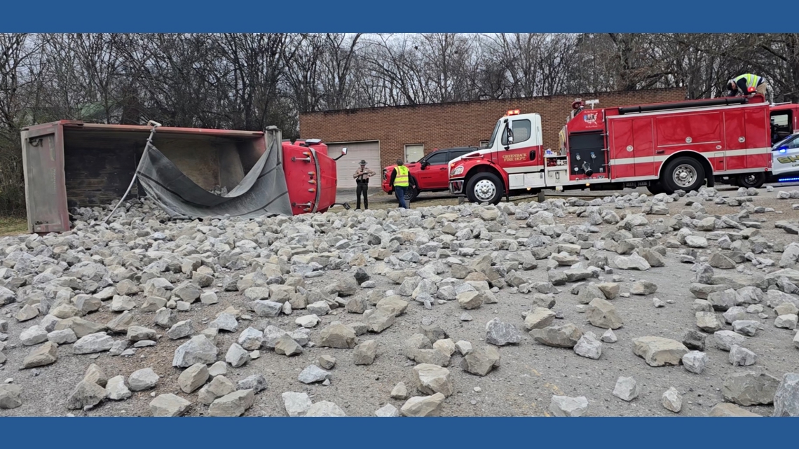 LCSO: Highway 95 shut down due to overturned dump truck at Unita Road