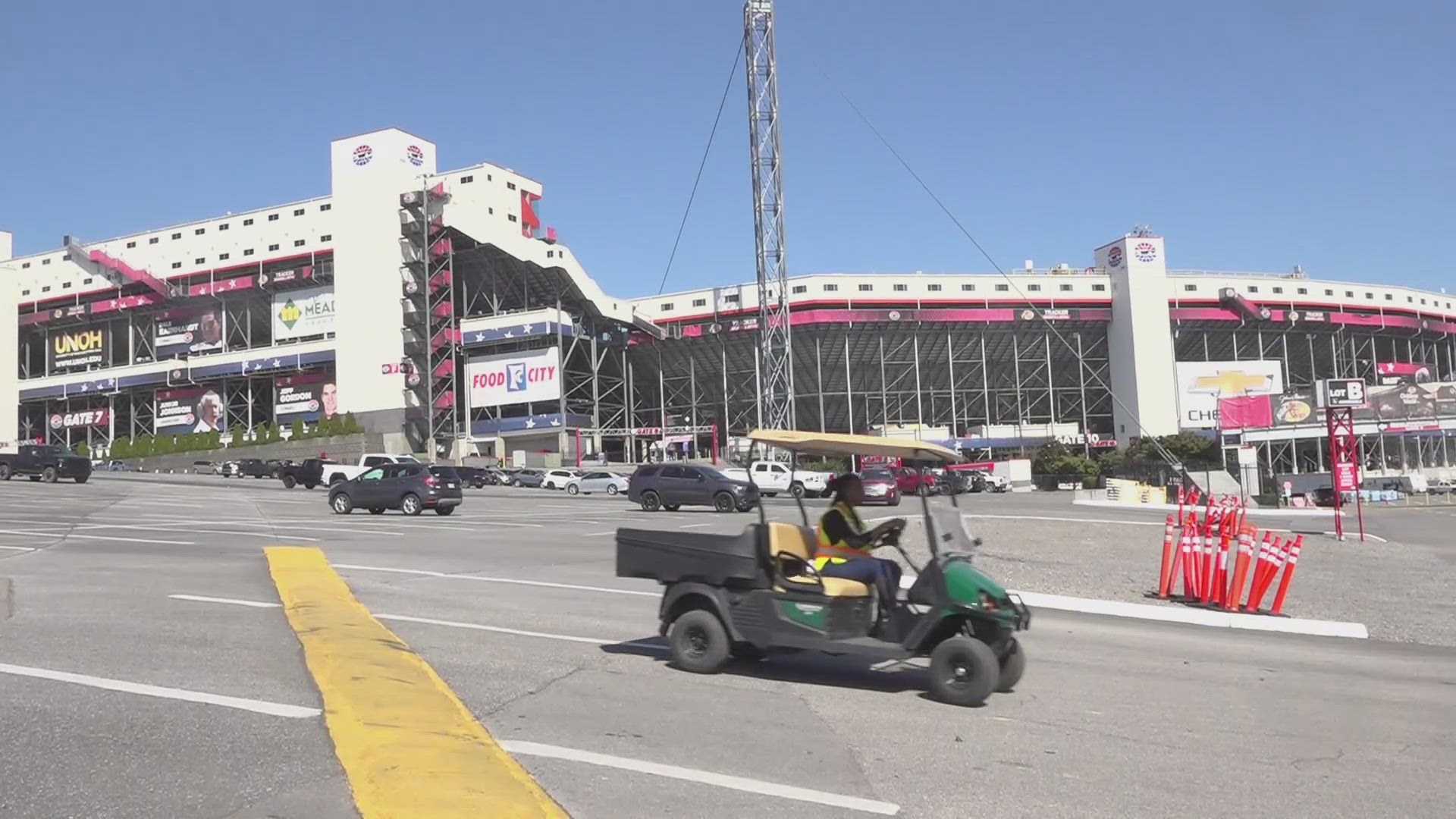 The Bristol Motor Speedway is now being used as a disaster relief zone.