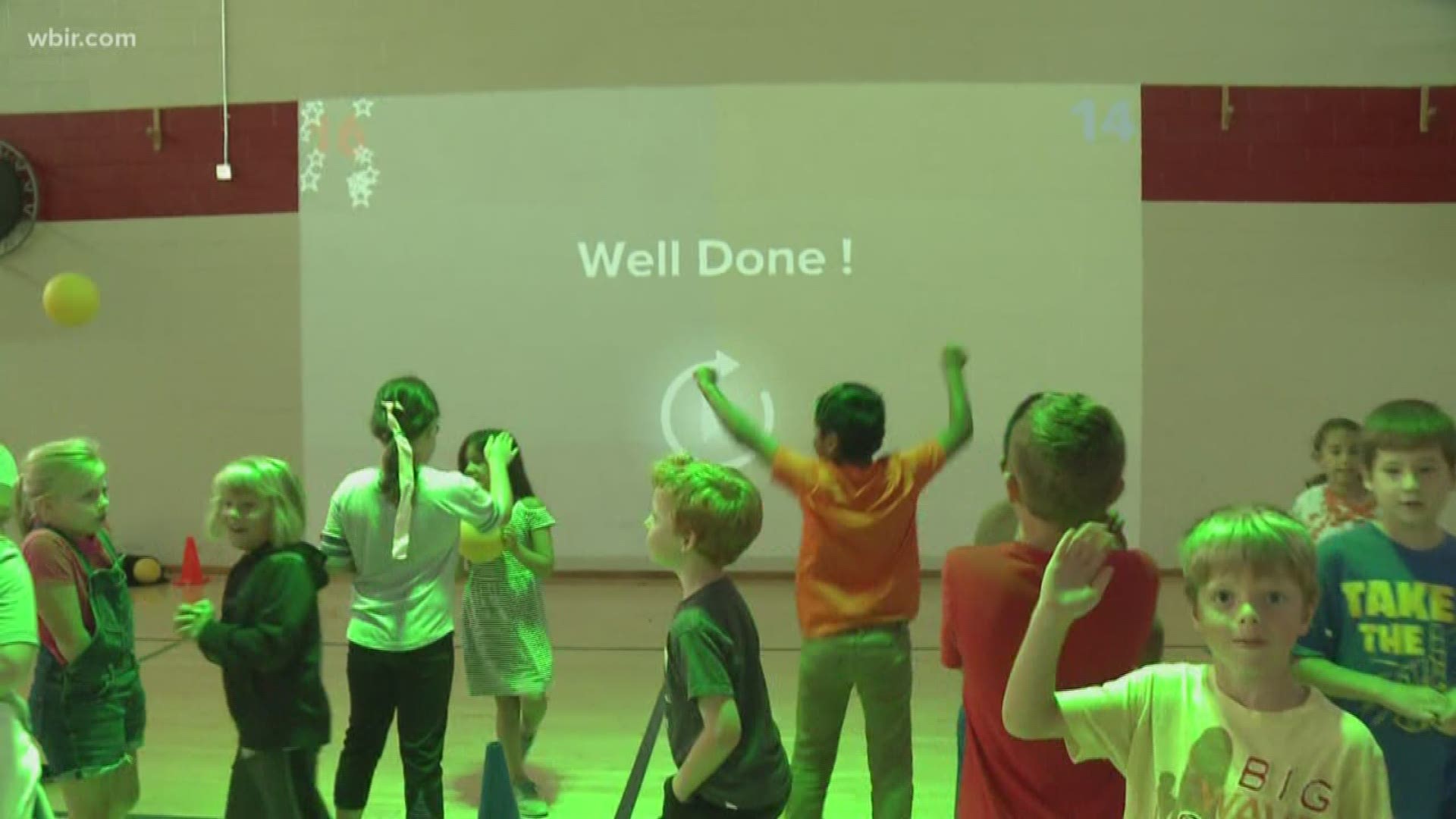 New technology at John Sevier Elementary School turns physical education class into an interactive and fun learning experience.