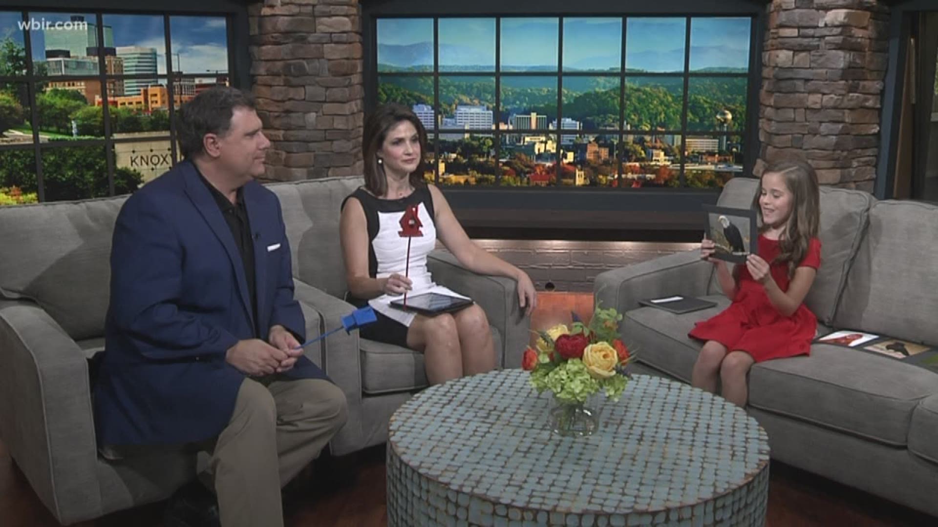 Russell and Beth learn about birds from our Junior Anchor Claudia.May 8, 2018-4pm