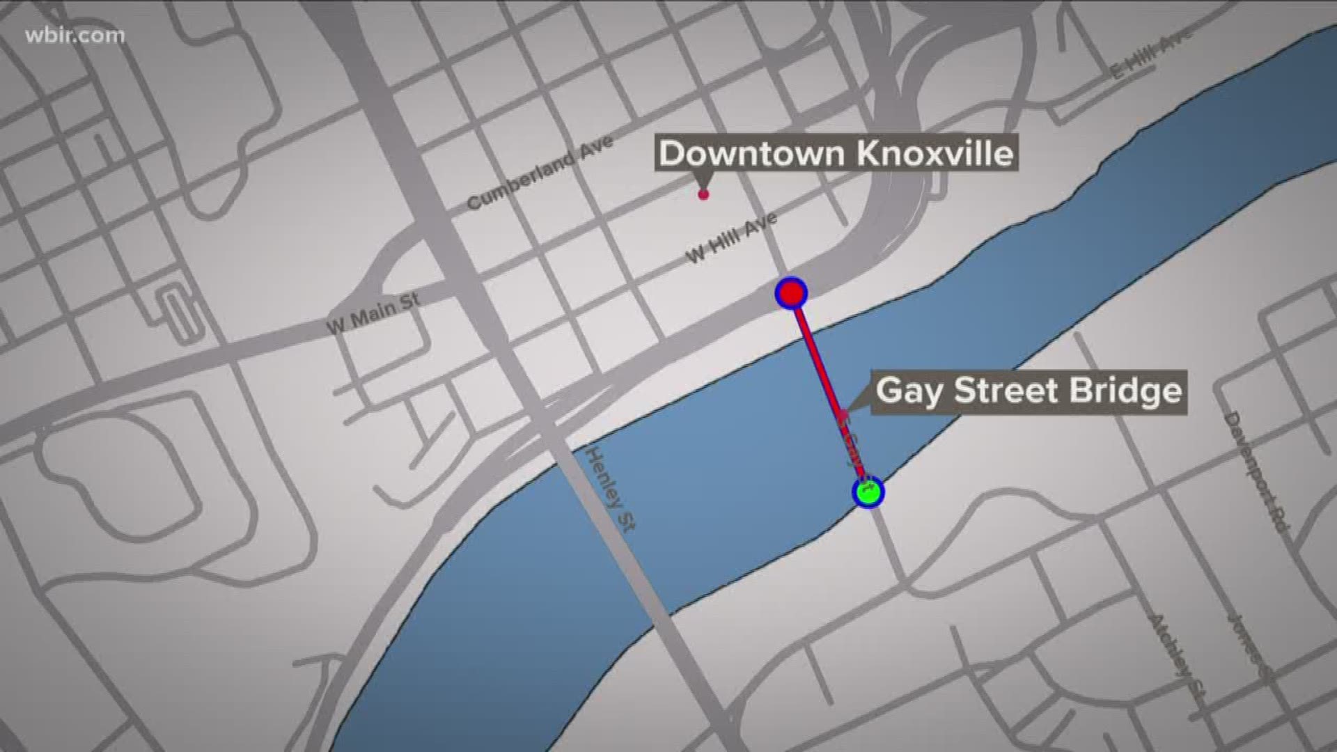 The Gay Street Bridge will close for two hours Wednesday night.