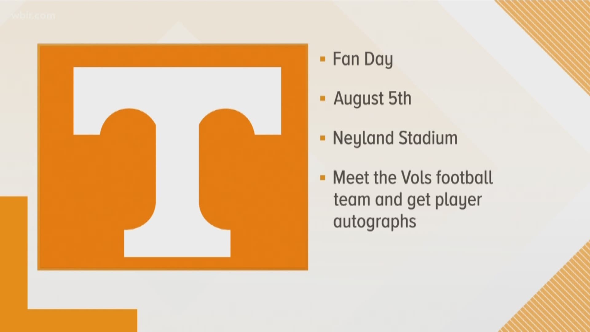 The Vols will host a fan day on August 5th.
