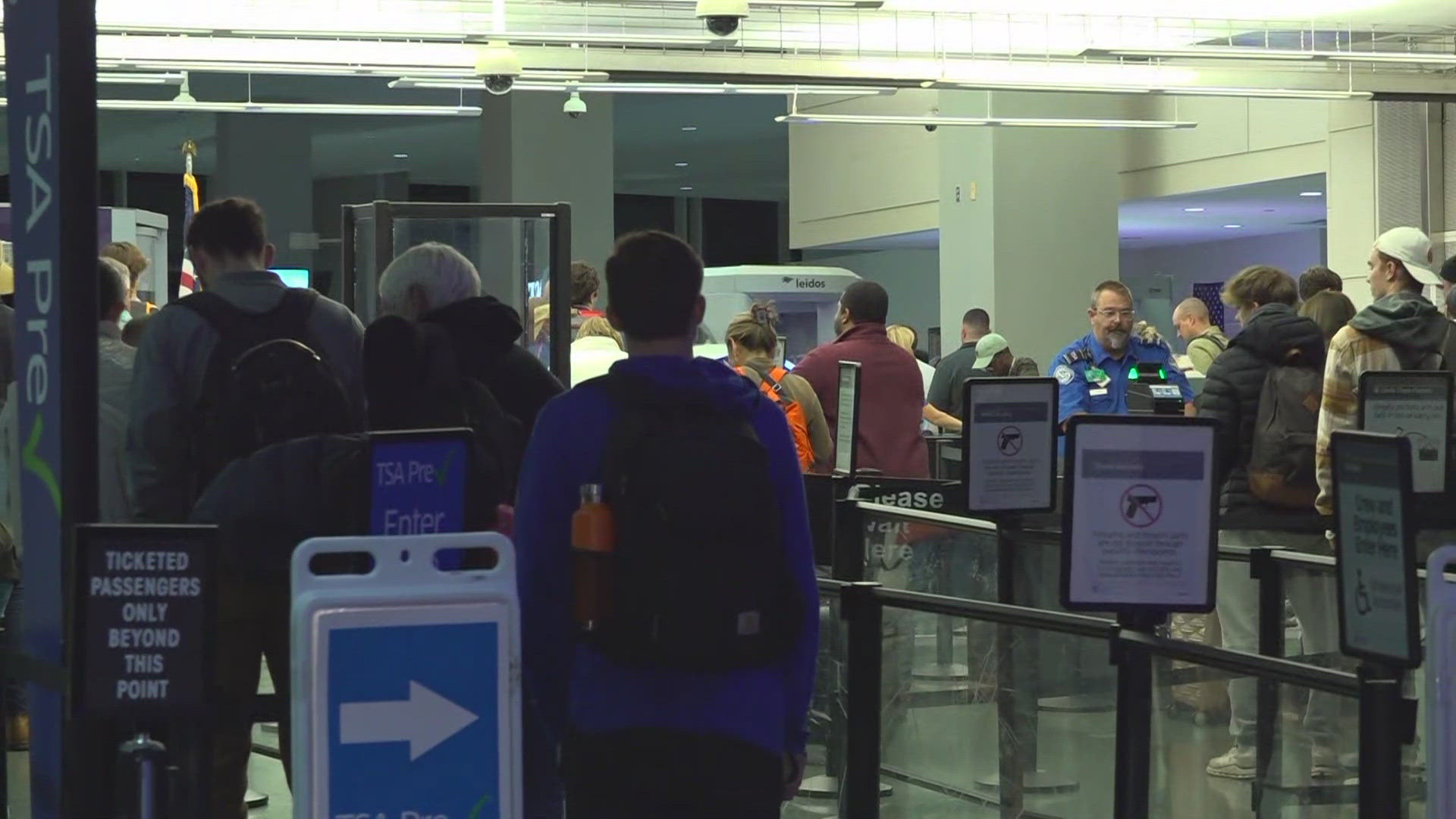 Airport lines are long at McGhee Tyson this Thanksgiving Eve as Tennessee residents travel home for the holidays.