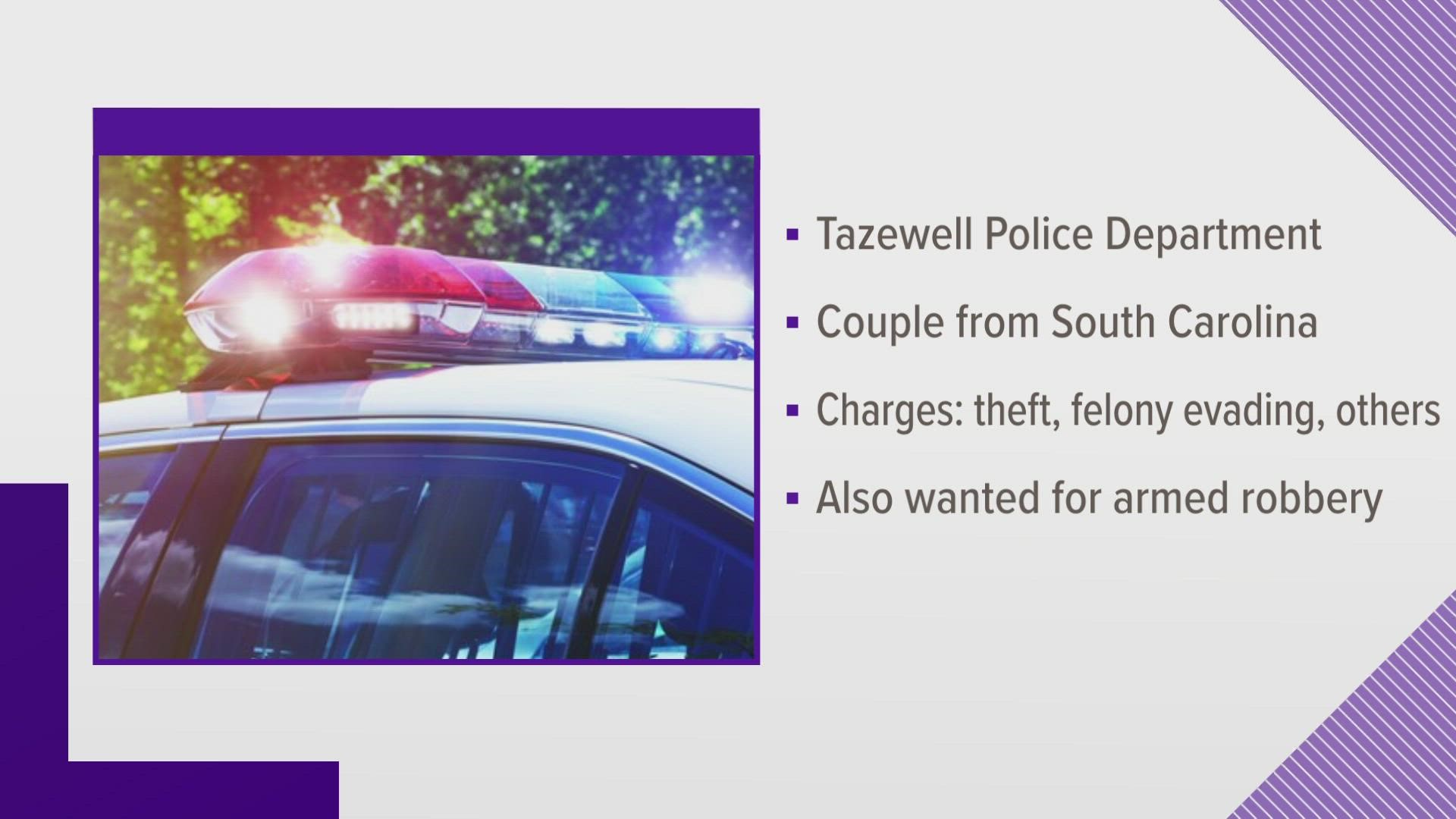 A man and woman face multiple after New Tazewell Police Department say they shoplifted, then fled from police.