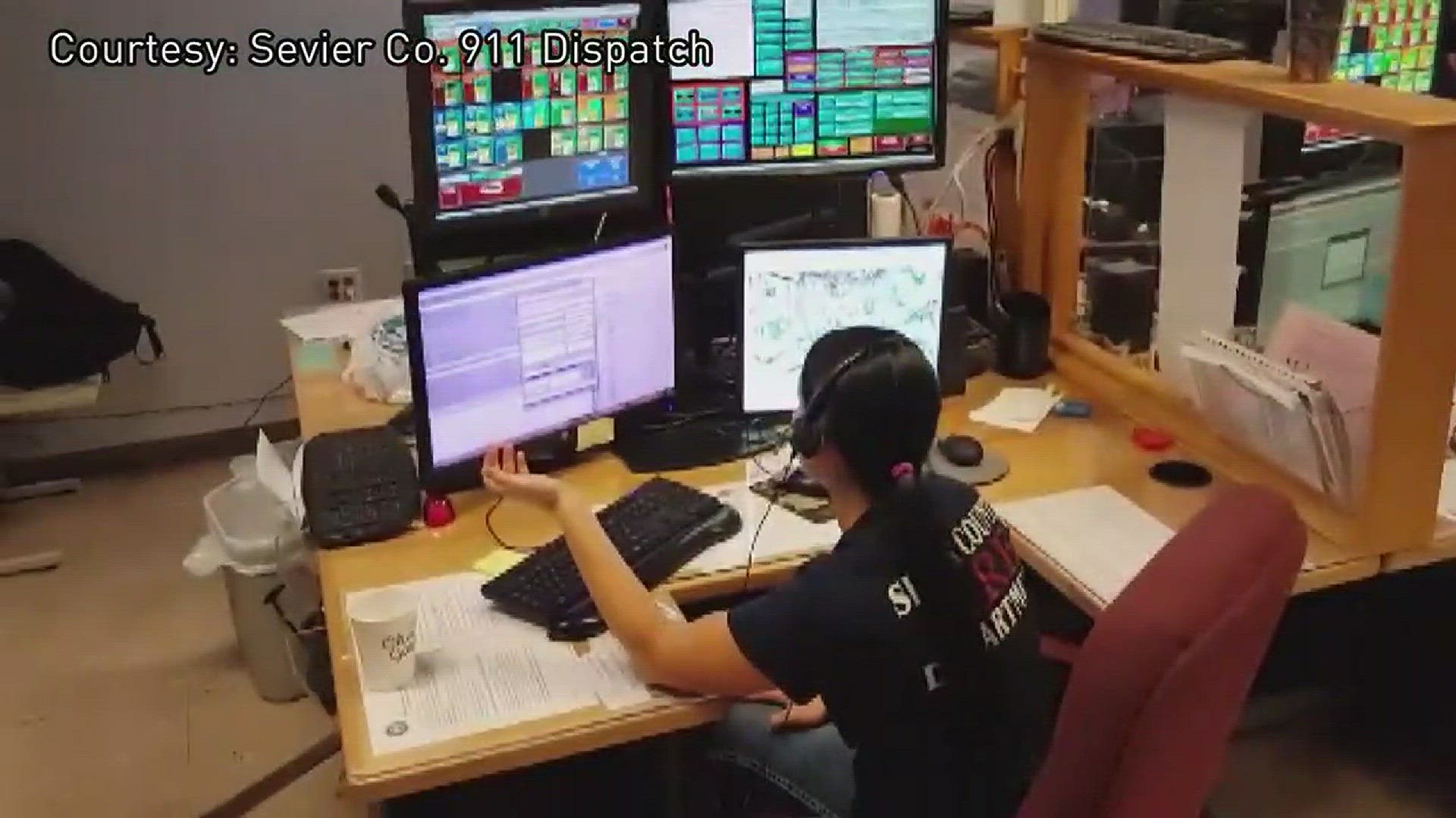 Dispatch center the night of the wildfires