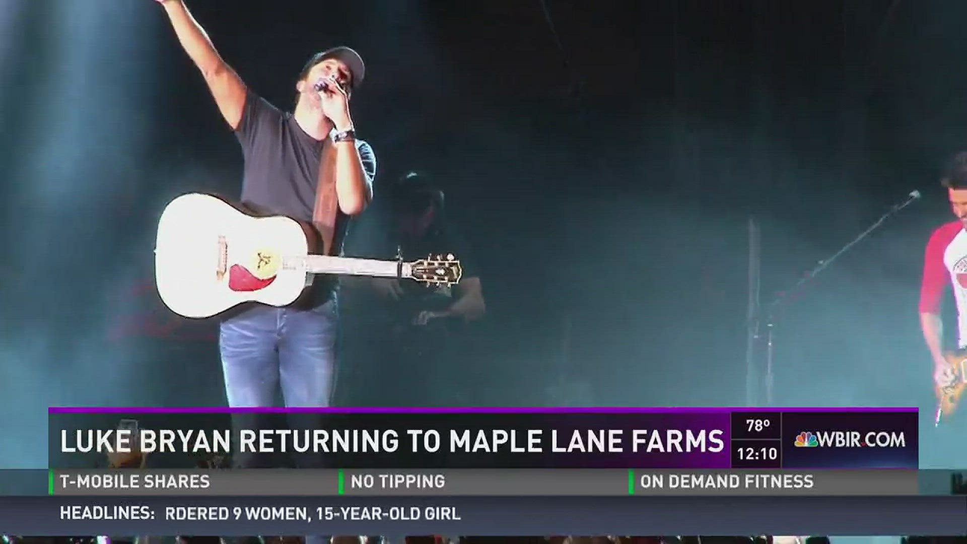 Country music star Luke Bryan is returning to Maple Lane Farms on Oct. 6.
