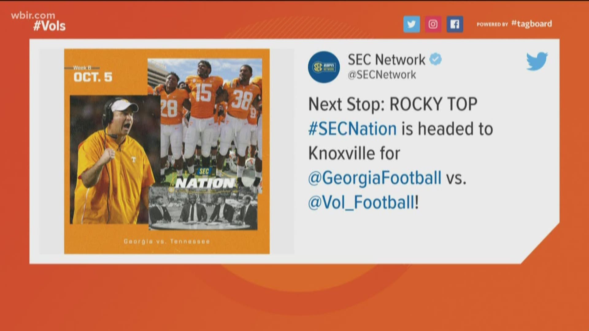 The SEC Network announced its pregame show is coming back to Knoxville for the Vols game against Georgia