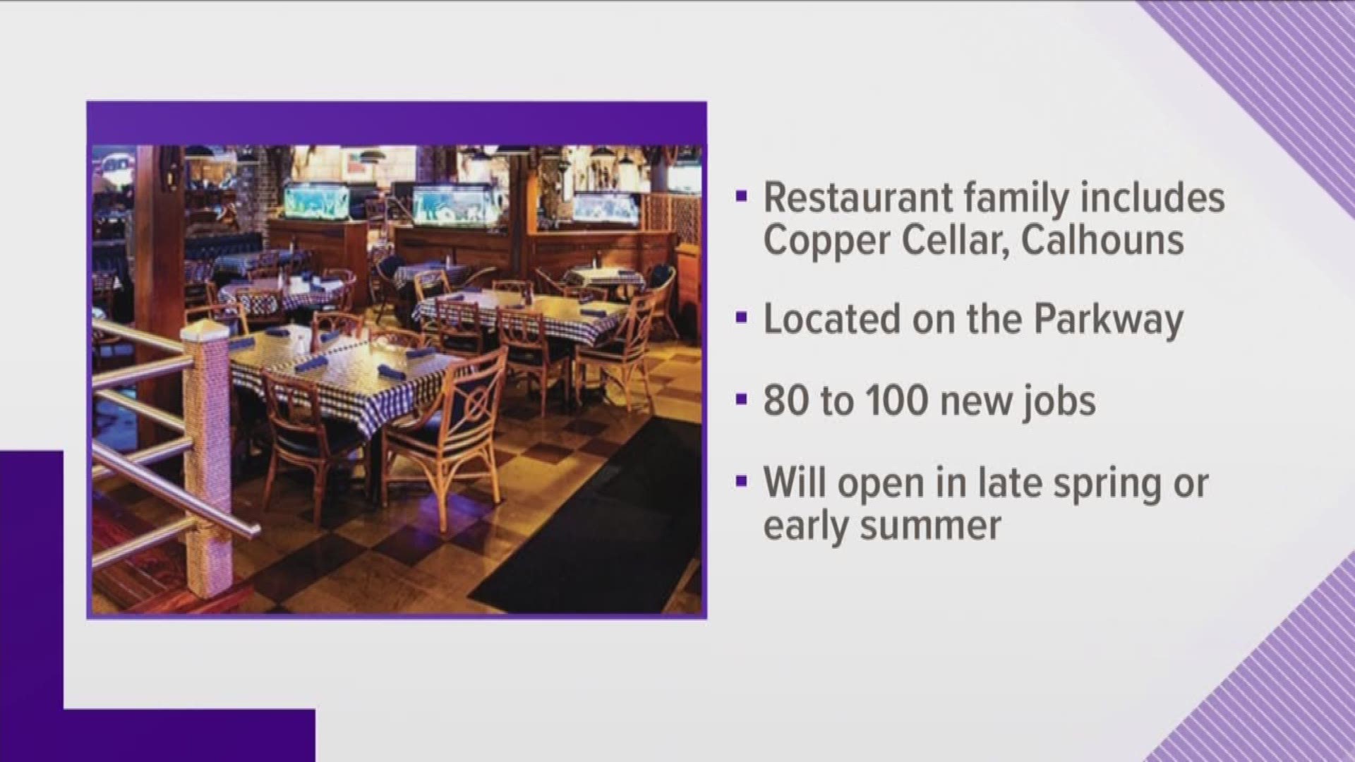 Chesapeake's restaurant to open in Gatlinburg