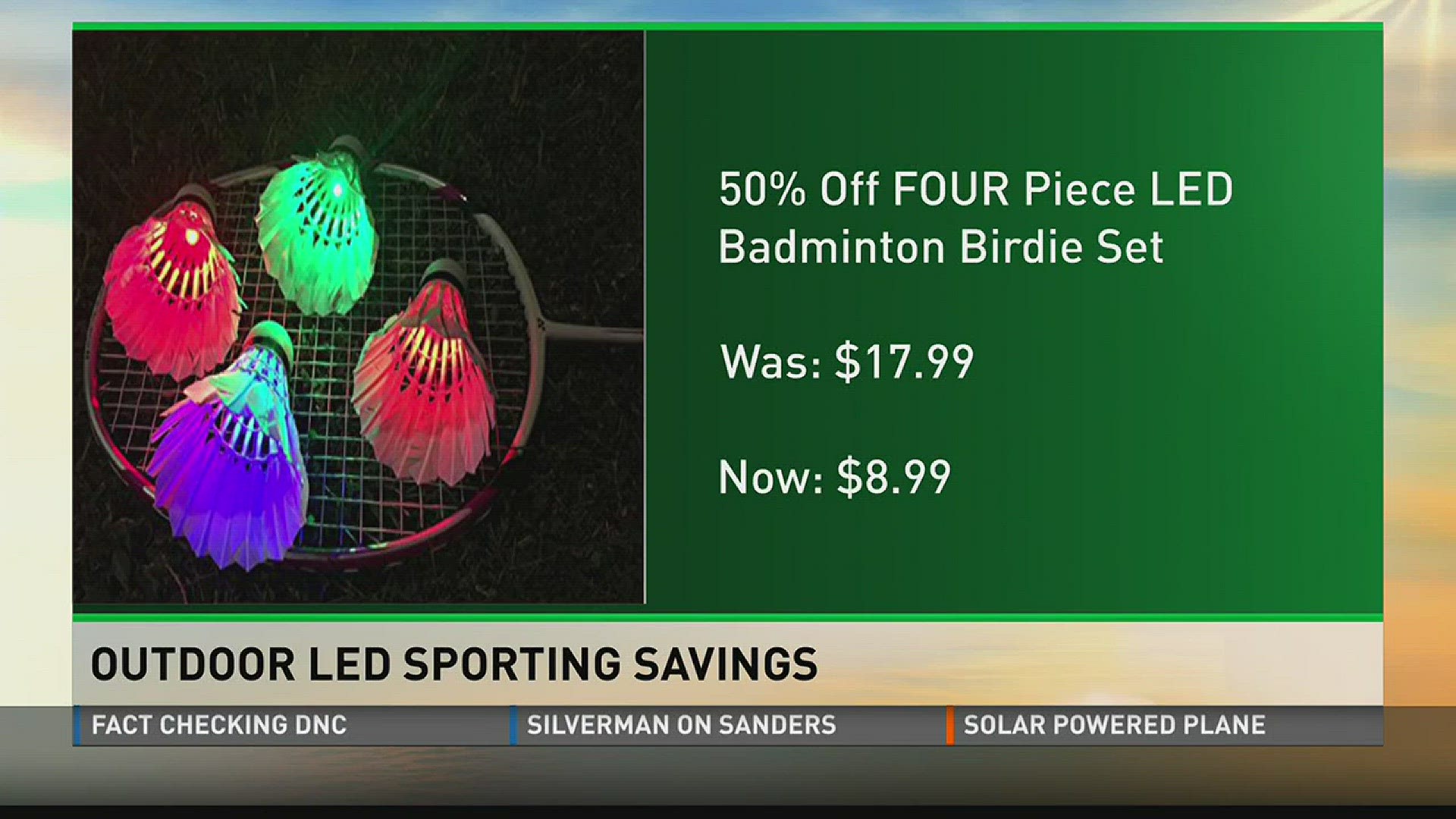 Money man Matt Granite shows how to save on a LED badminton birdie set.