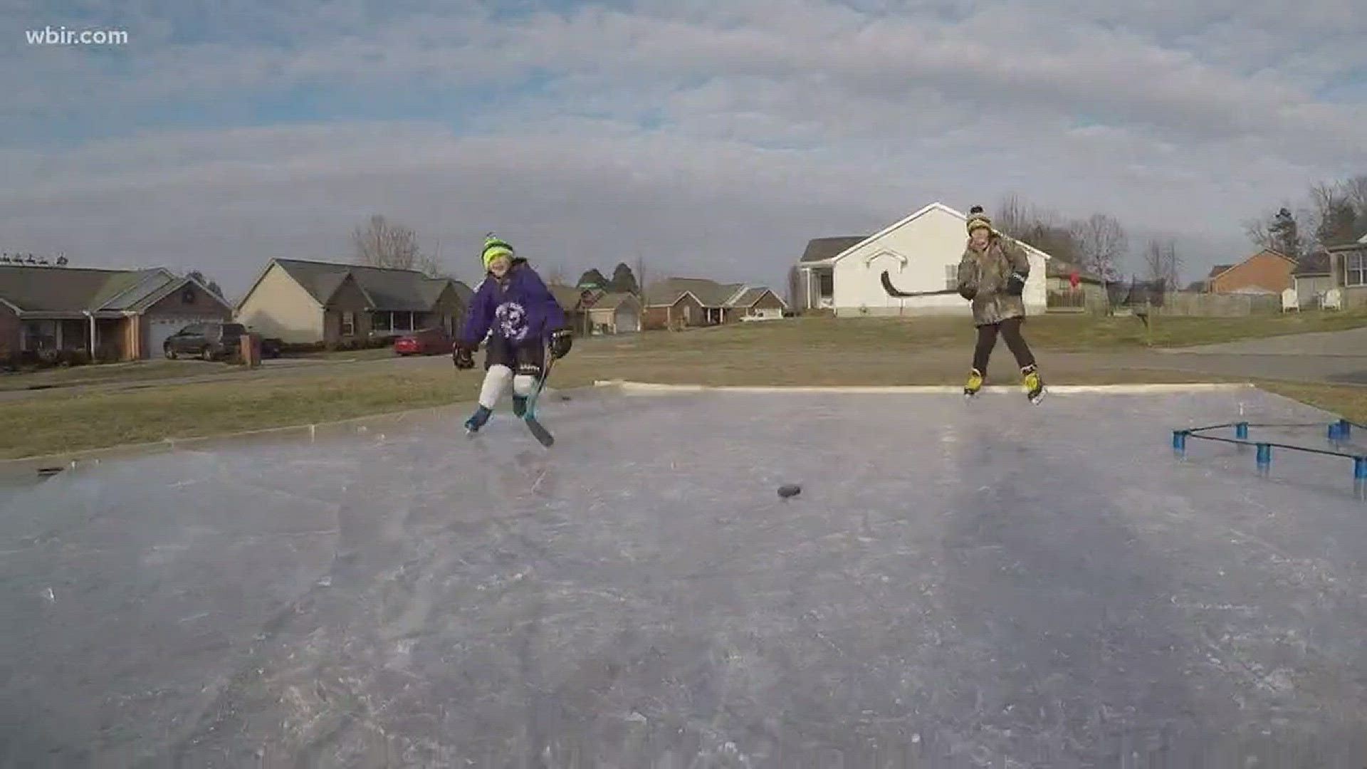 Jan. 5, 2018: Two Tennessee dads took advantage of the freezing temperatures to build their own ice skating rink.