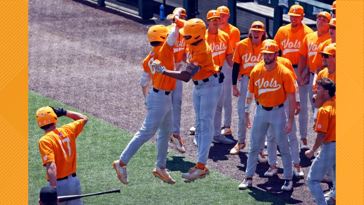 VFL Todd Helton congratulates Evan Russell, Luc Lipcius for breaking his  career home run record at Tennessee