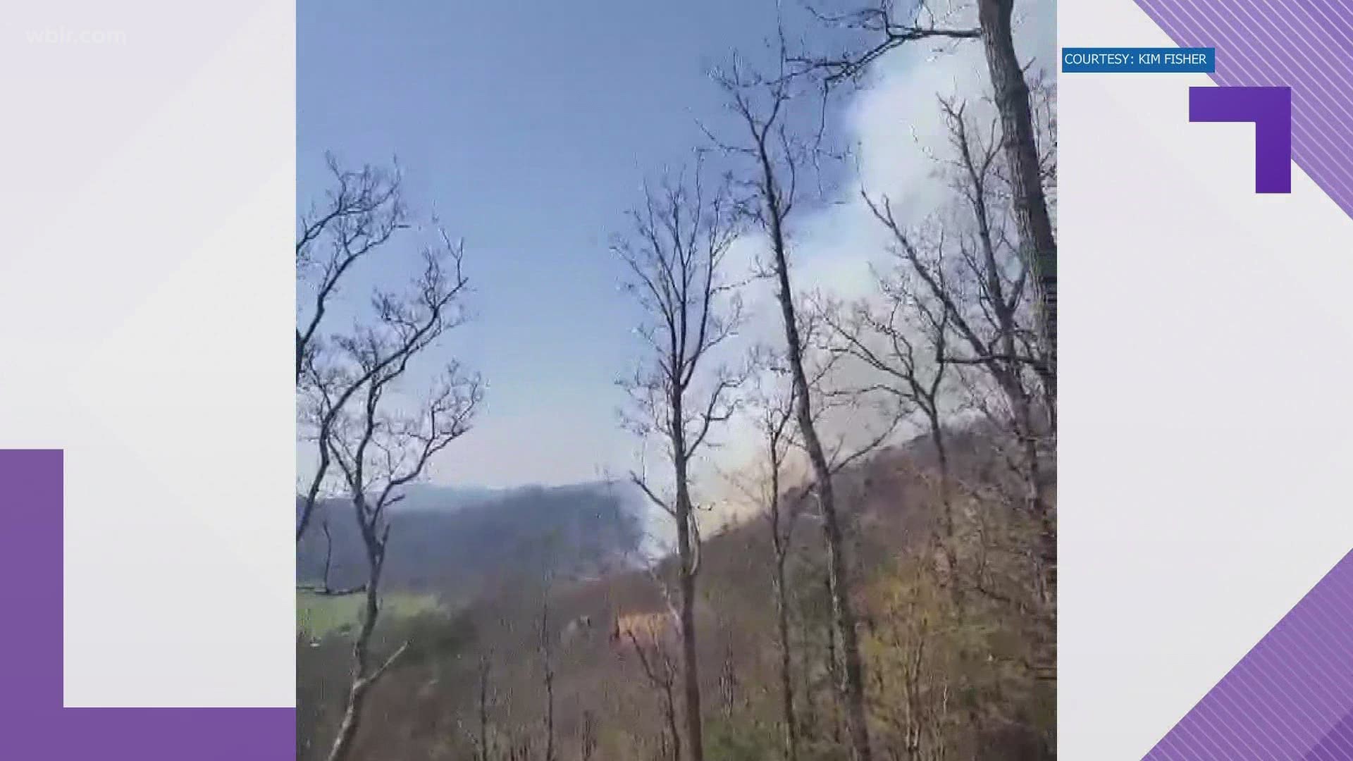 The Tennessee Division of Forestry said the fire was around 40% contained as of 5:45 p.m.