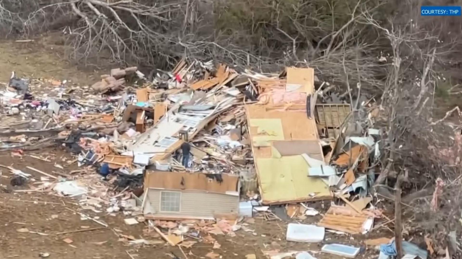 THP shares drone video of tornado damage in Morgan County | wbir.com