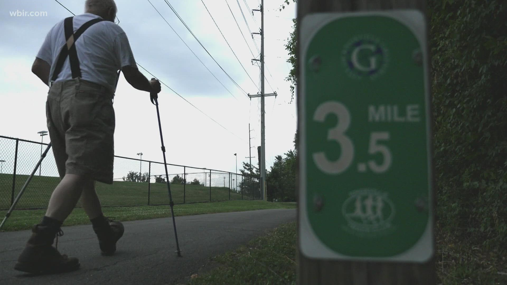 Four miles a day — everyday.  A 73-year-old former Navy firefighter is blazing new miles daily on a Knoxville greenway.