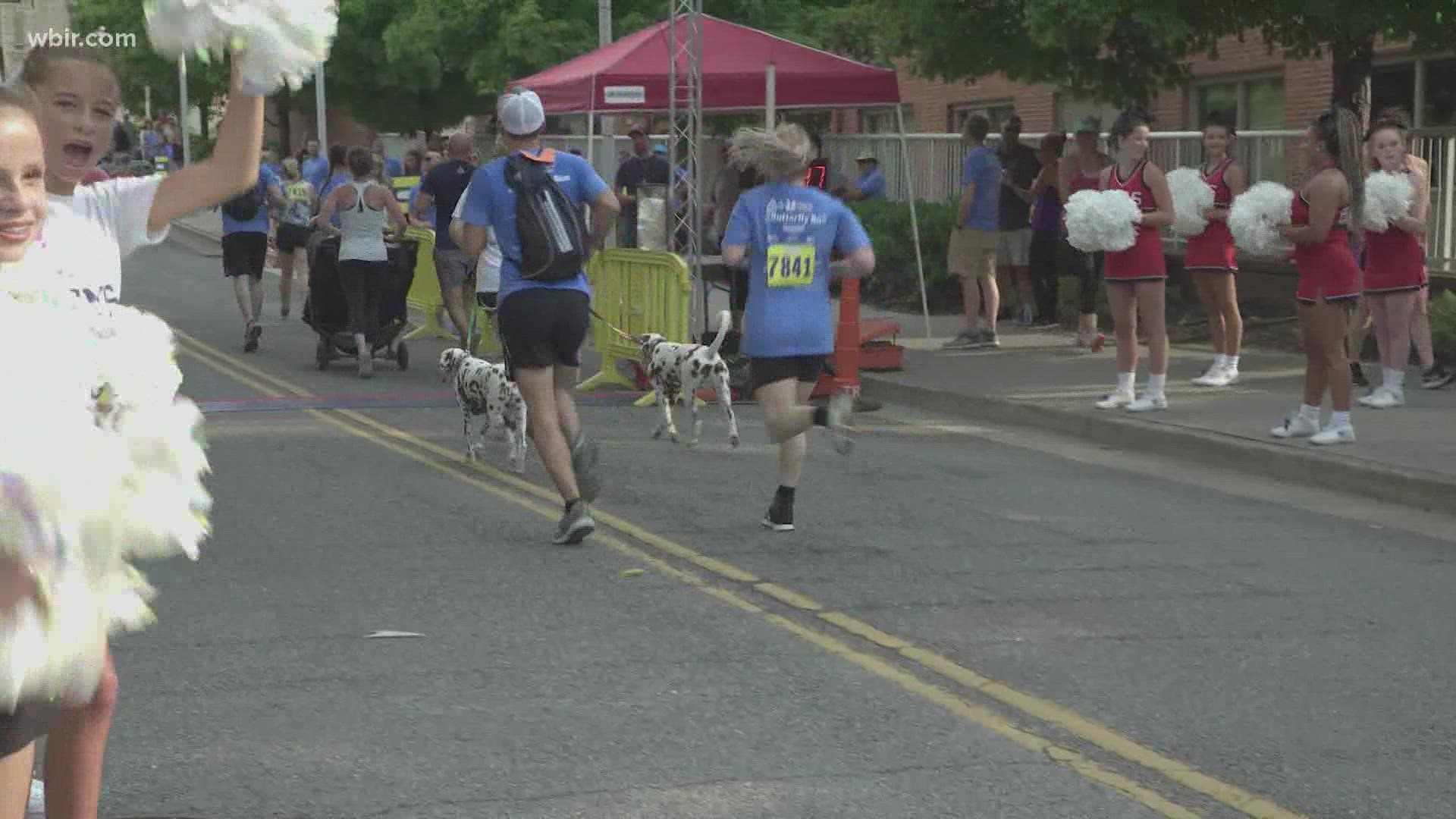 Runners sped through downtown Knoxville Saturday during the Butterfly Run 5K and 10K, benefiting the East Tennessee Children's Hospital.