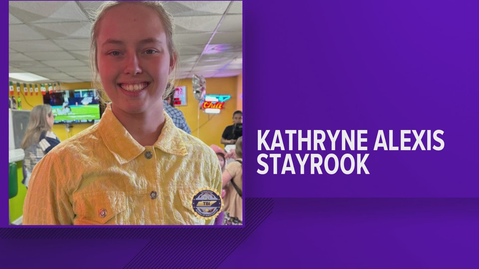 Kathryne Alexis Stayrook, who is 18 years old, had last been seen in Athens on March 18, according to the Tennessee Bureau of Information.