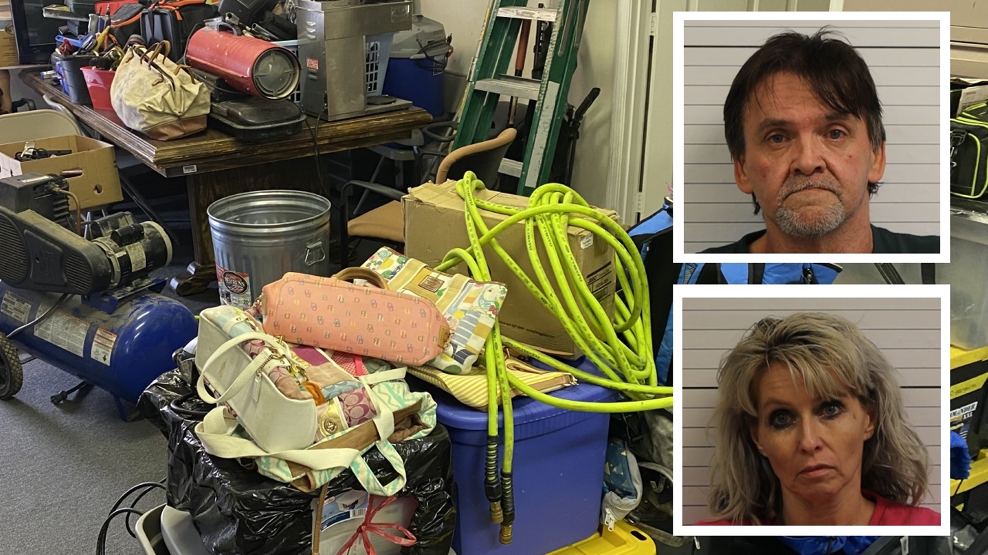 Deputies said the two admitted to breaking into storage units and stealing thousands of dollars worth of items, including tools and yard equipment.