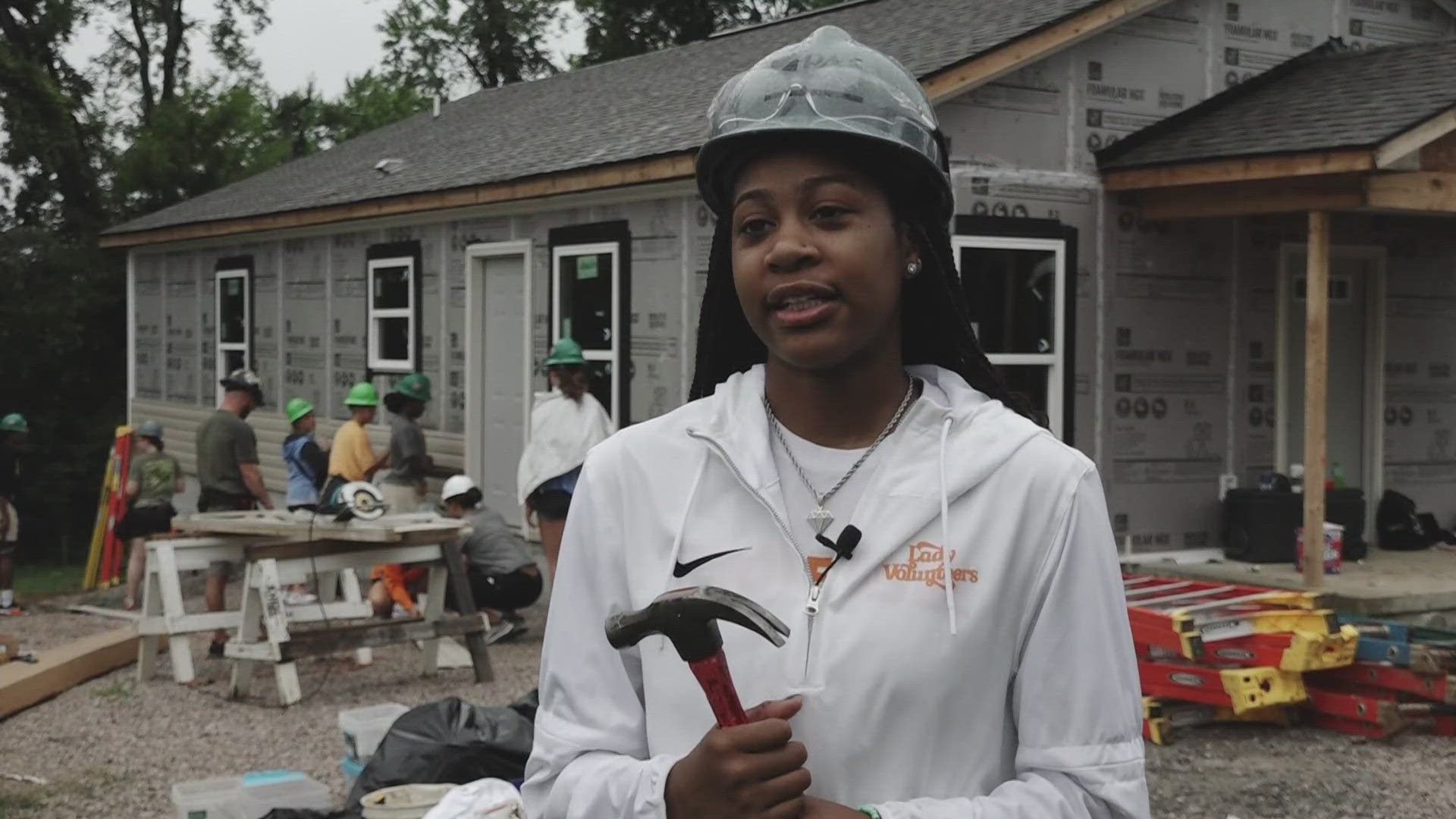 The Lady Vols are working together this summer to build homes for a local veteran family.