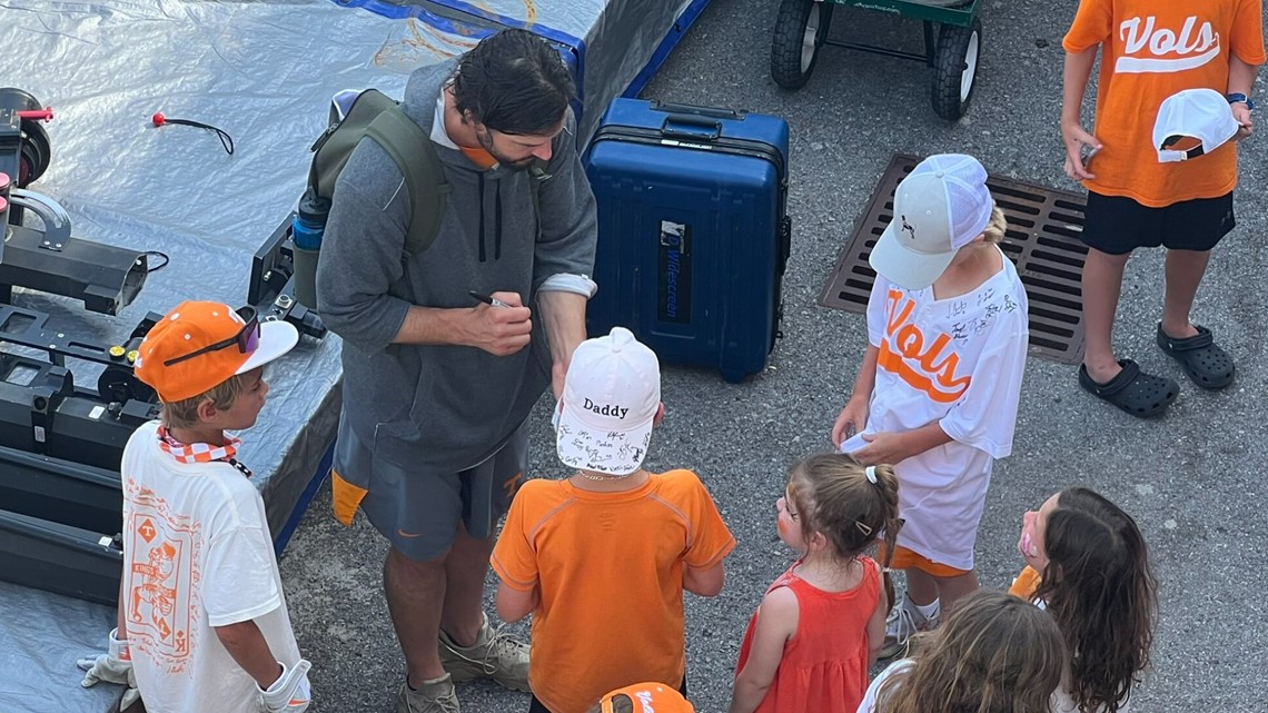 VFL Todd Helton congratulates Evan Russell, Luc Lipcius for breaking his  career home run record at Tennessee