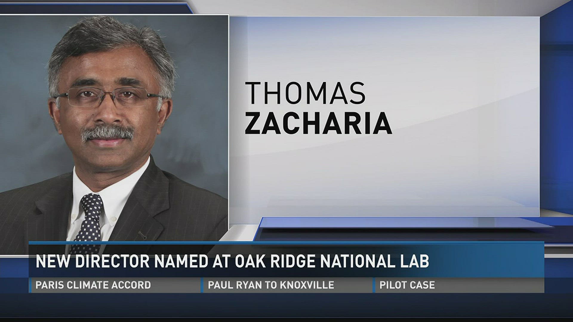 June 1, 2017: Thomas Zacharia has been named the new director of Oak Ridge National Laboratory.