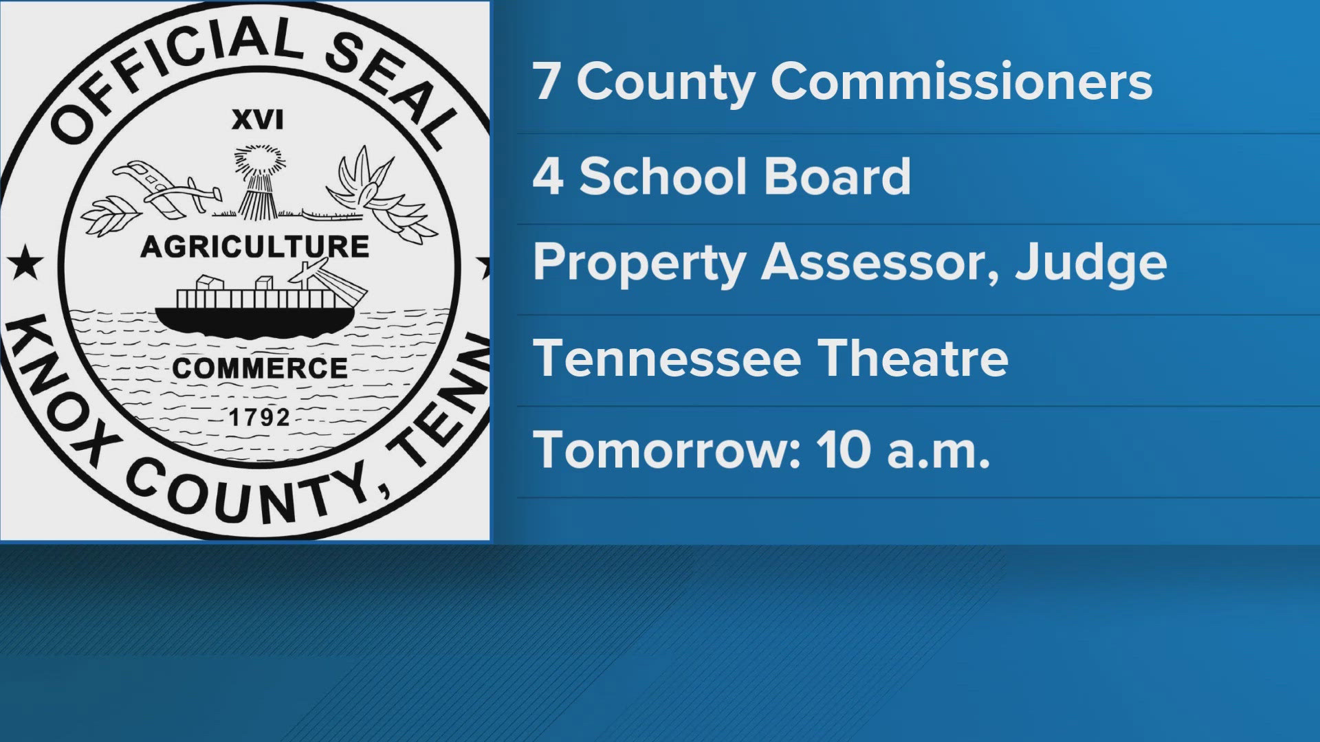 The list includes seven county commissioners, four school board members, a new property assessor, a county law director and a judge.