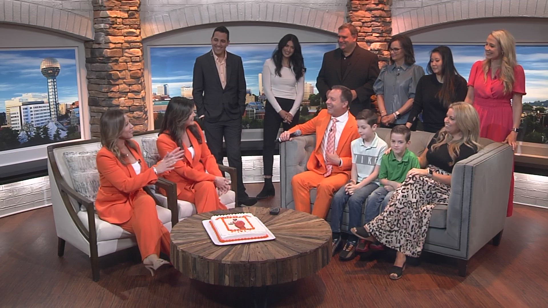 Even Abby and Heather were rocking the orange suit!