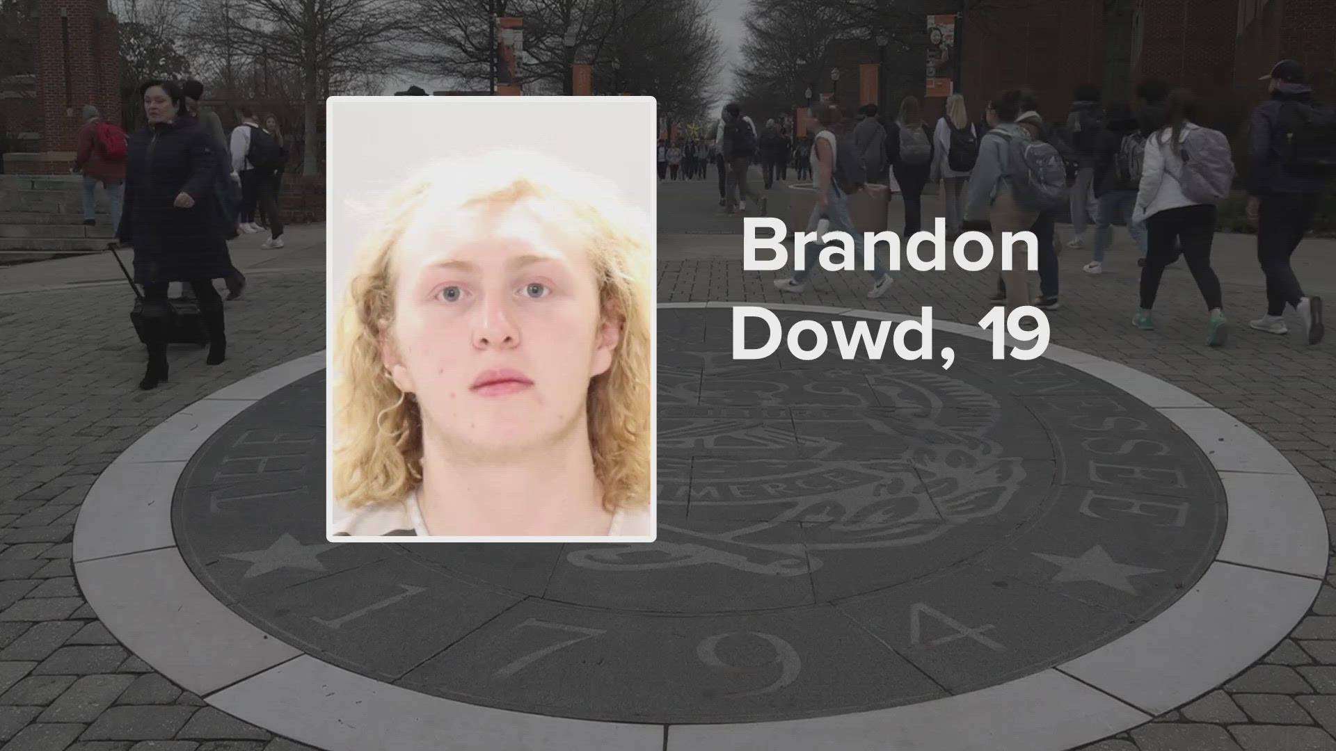 Brandon Dowd, 19, faces arraignment for carrying a weapon on school property on April 4.