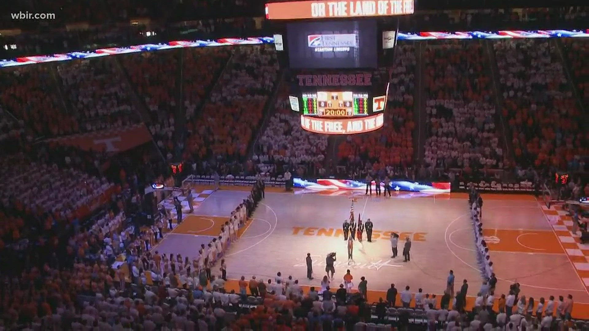 A sellout crowd of 21,678 "checkered" Thompson-Boling Arena for Sunday's game.