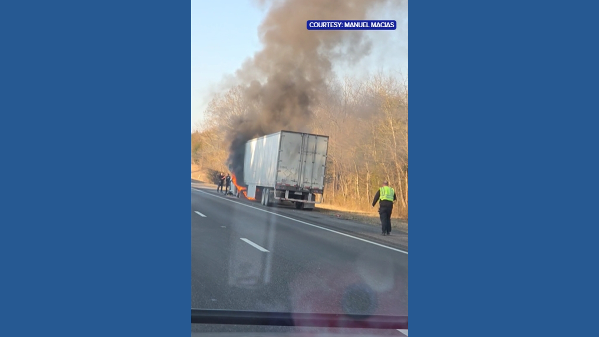 Semi catches fire on I-75 in Loudon County | wbir.com