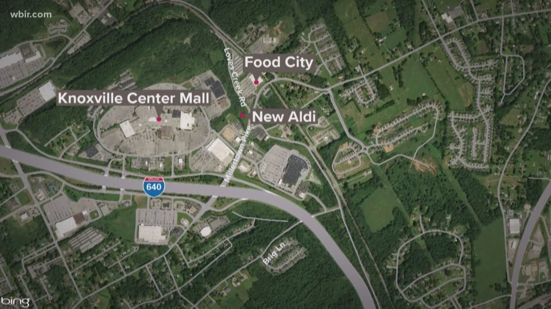 An Aldi will soon be going in across from the Food City at the intersection of Loves Creek and Millertown Pike.