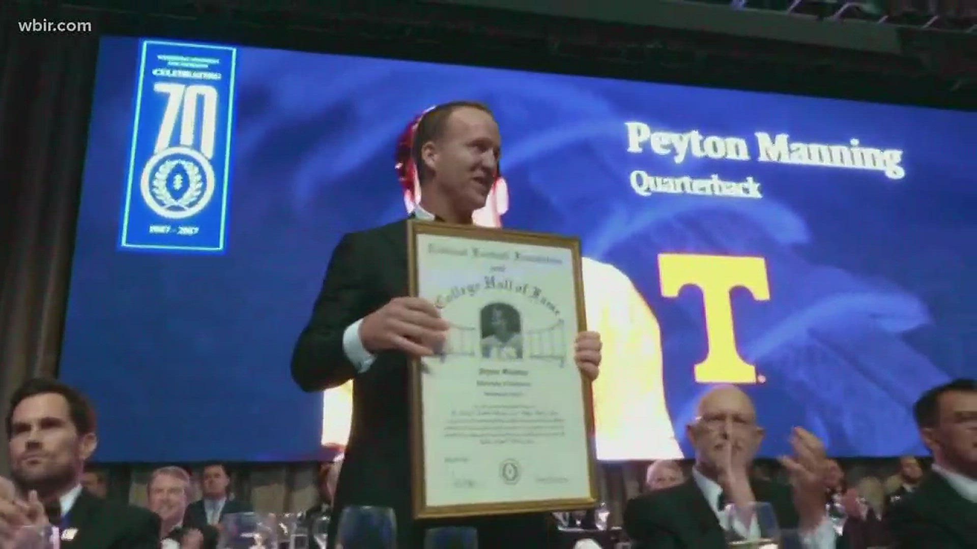 Manning was officially inducted into the College Football Hall of Fame Tuesday.