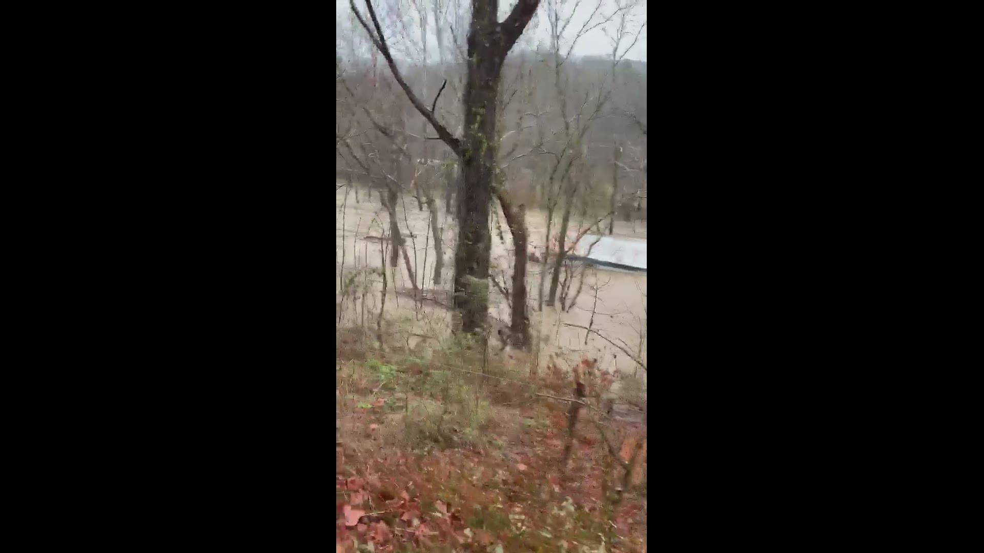 Floodwaters swept a trailer away in Harlan County, Kentucky. The county executive said it is a "major flood" now. Da