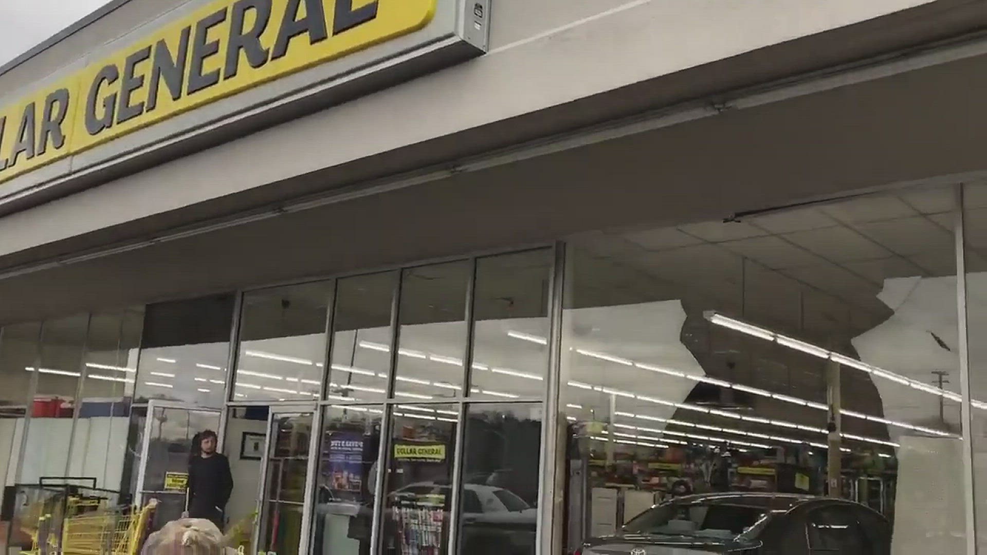 No one was hurt when the car drove into the Dollar General store on Western Avenue. Video: Knoxville Fire Dept.