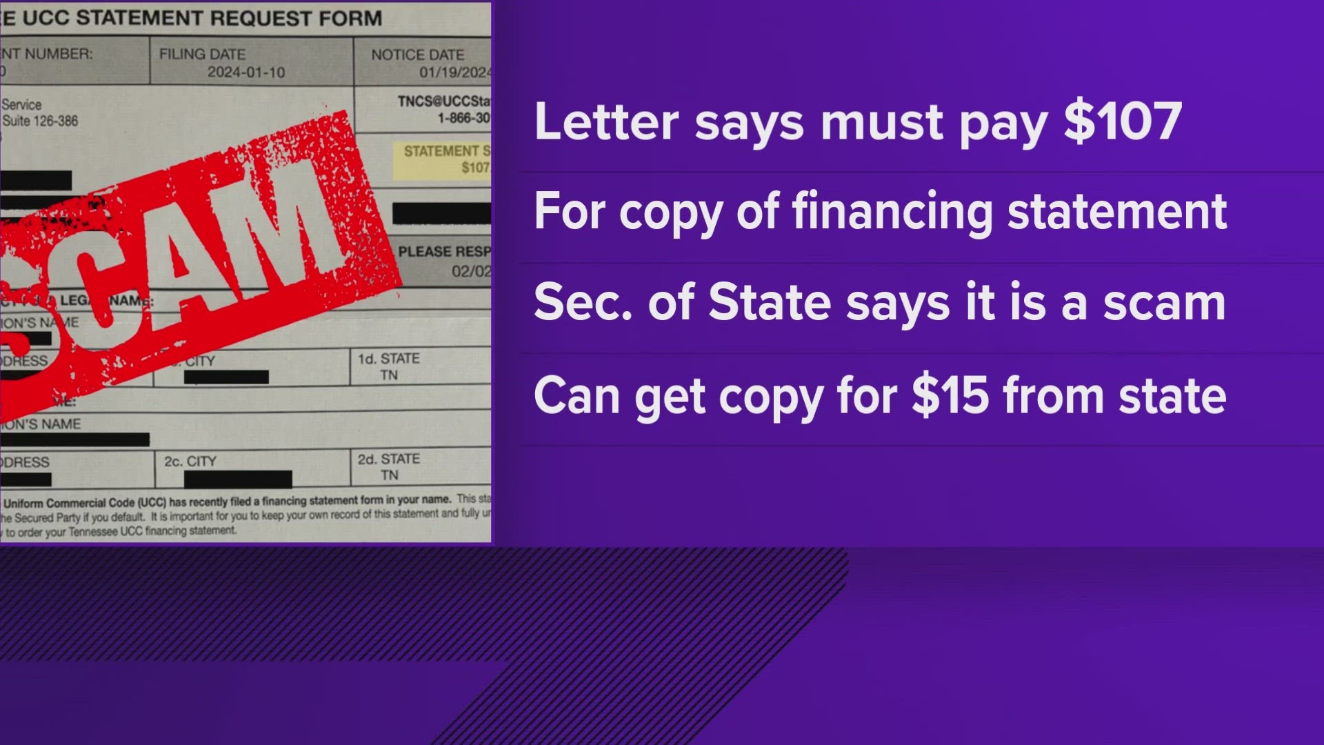 If you receive this scam in the mail, you're encouraged to report this activity.