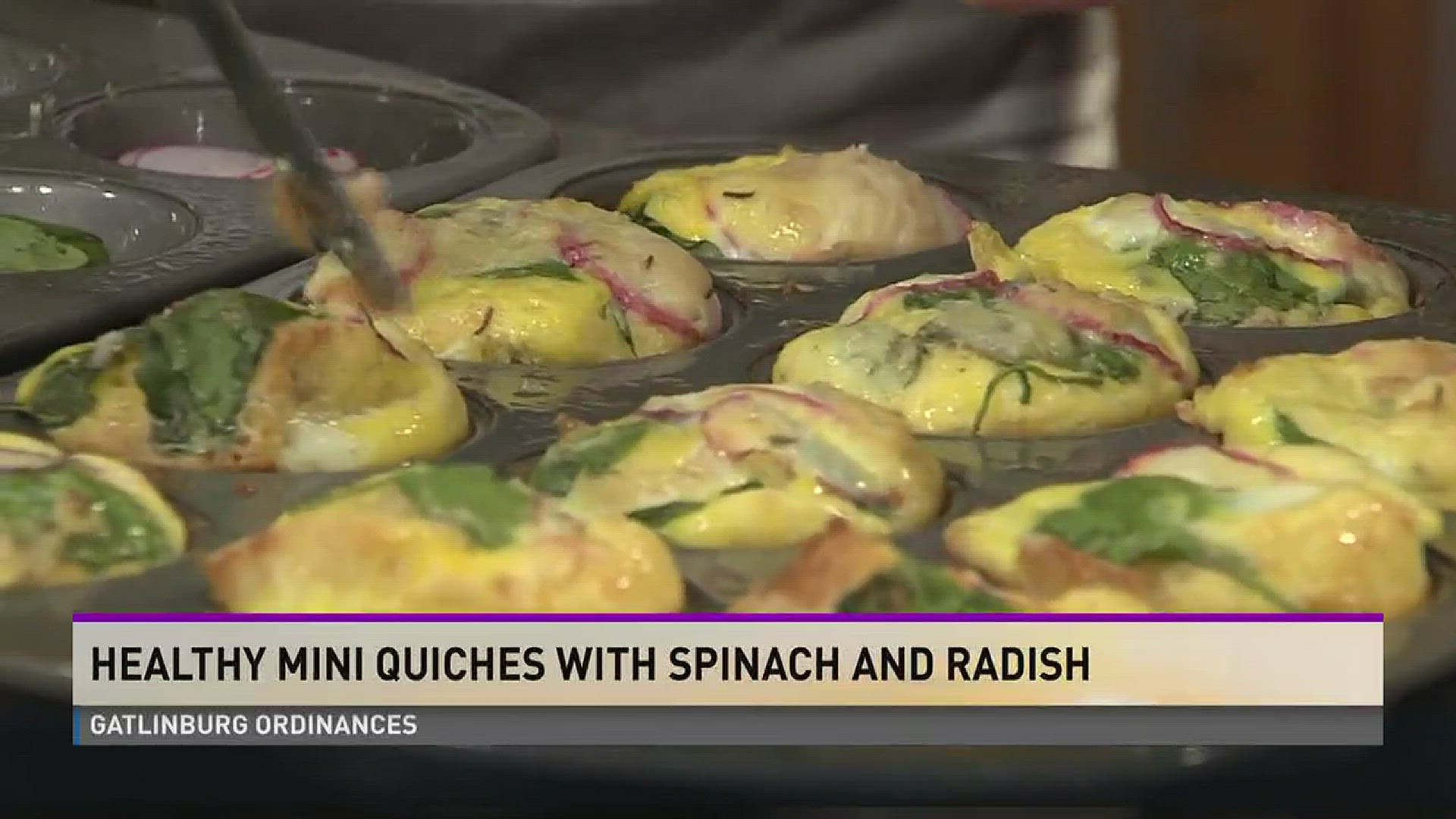 Healthy Mini Quiches with Spinach and Radish