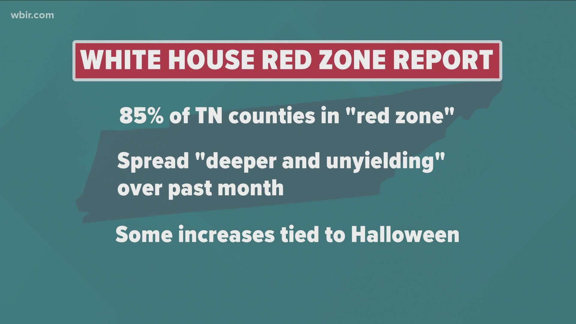 85 percent of the state's counties are considered "red" by White House officials.