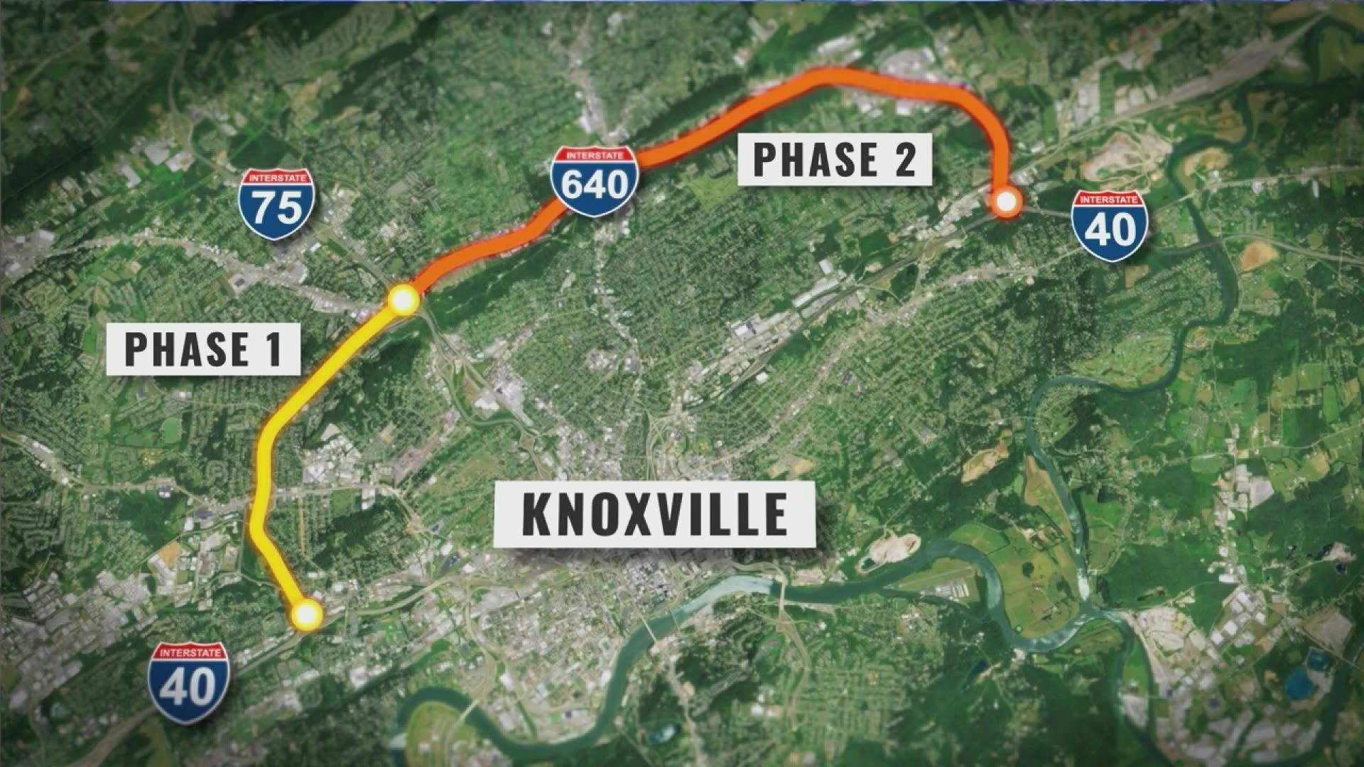 The reconstruciton project will be switching lanes from the westbound side of I-640 to the eastbound side, said TDOT.