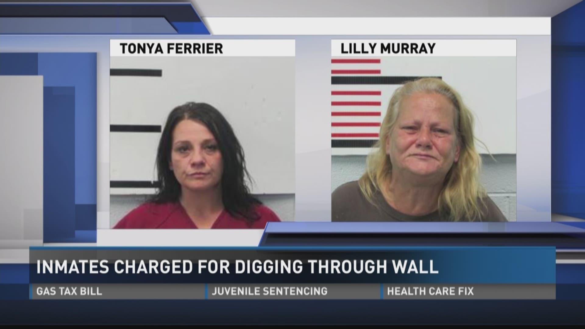 April 18, 2017: Two Scott County inmates are facing more charges after they were caught digging a potential escape route in a wall.