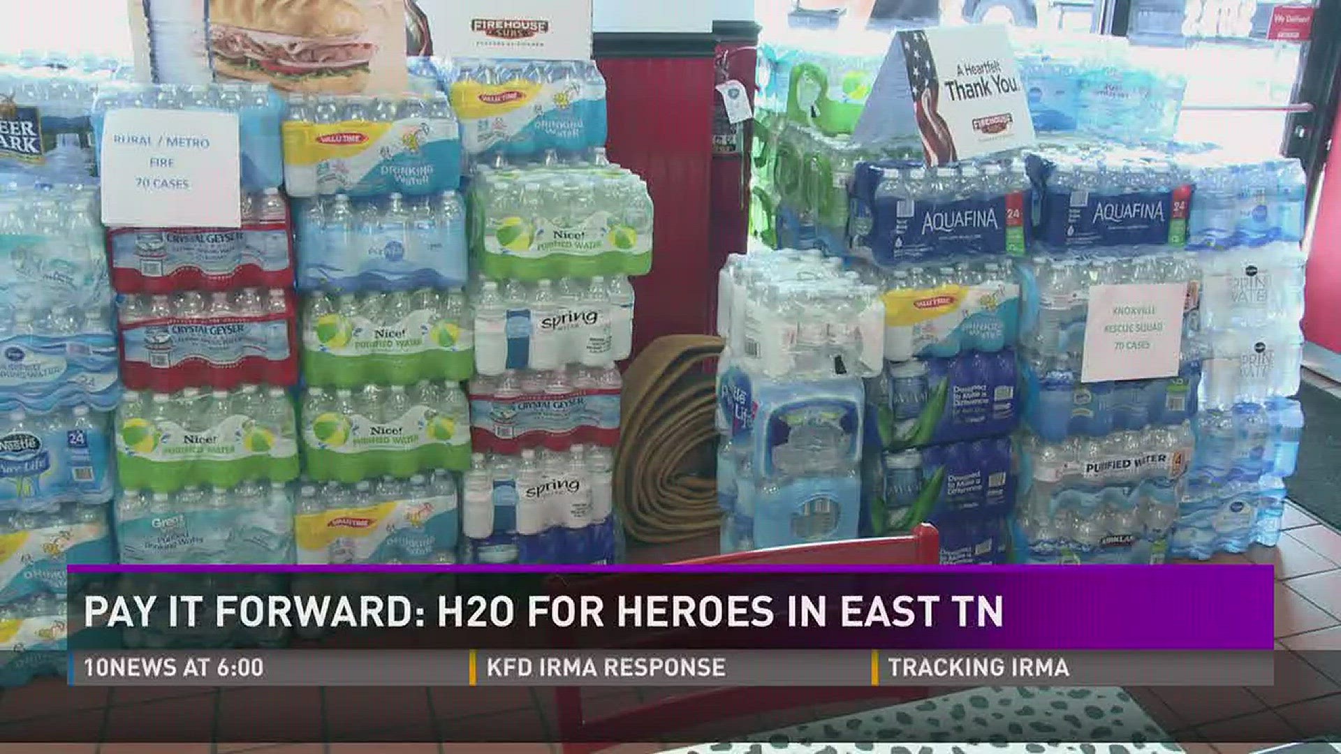 A restaurant is paying it forward by donating a major necessity to local first responders.