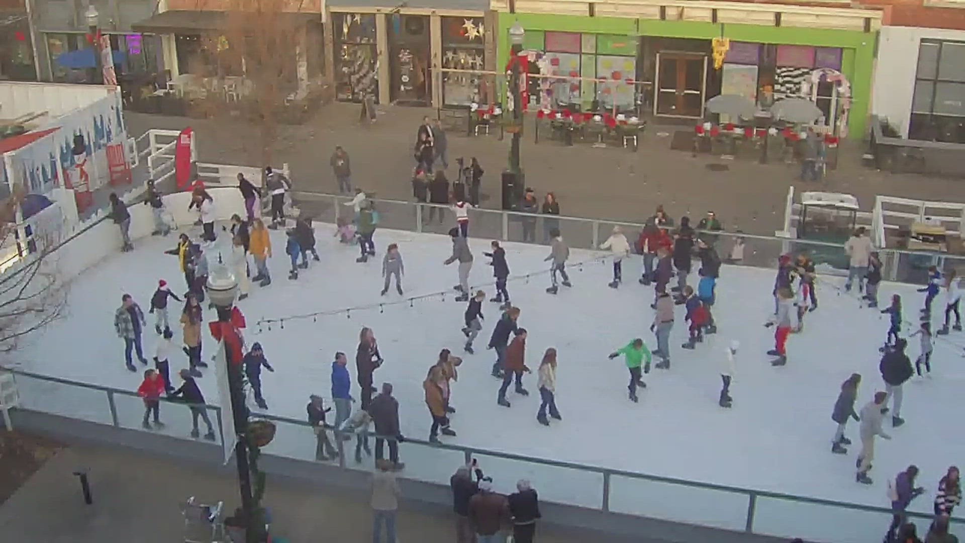 The ice rink is open through the new year.