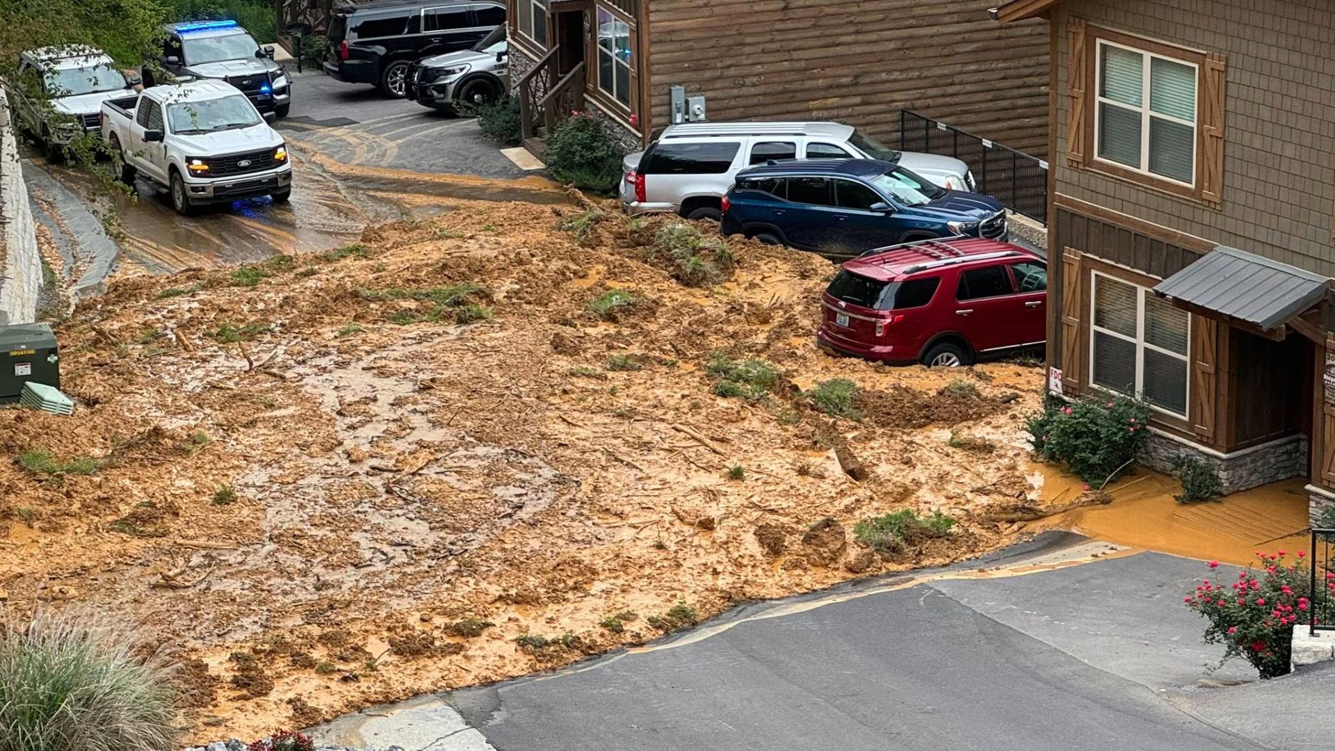 Video footage from Pigeon Forge mudslide