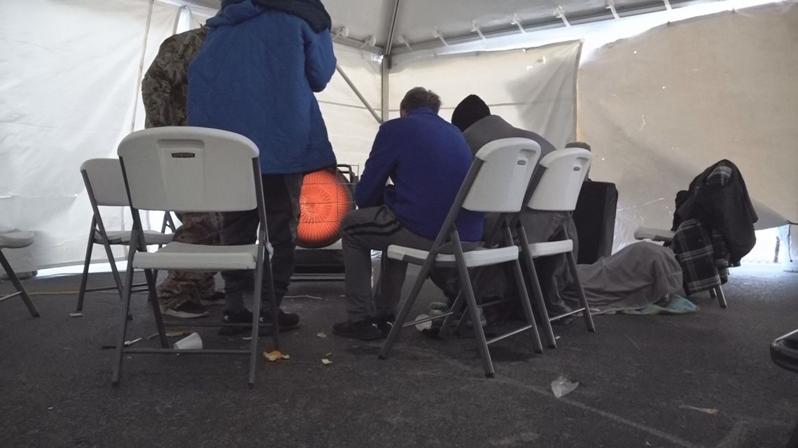 A 'warm respite' | Knoxville opens emergency warming tent for unsheltered  people | wbir.com