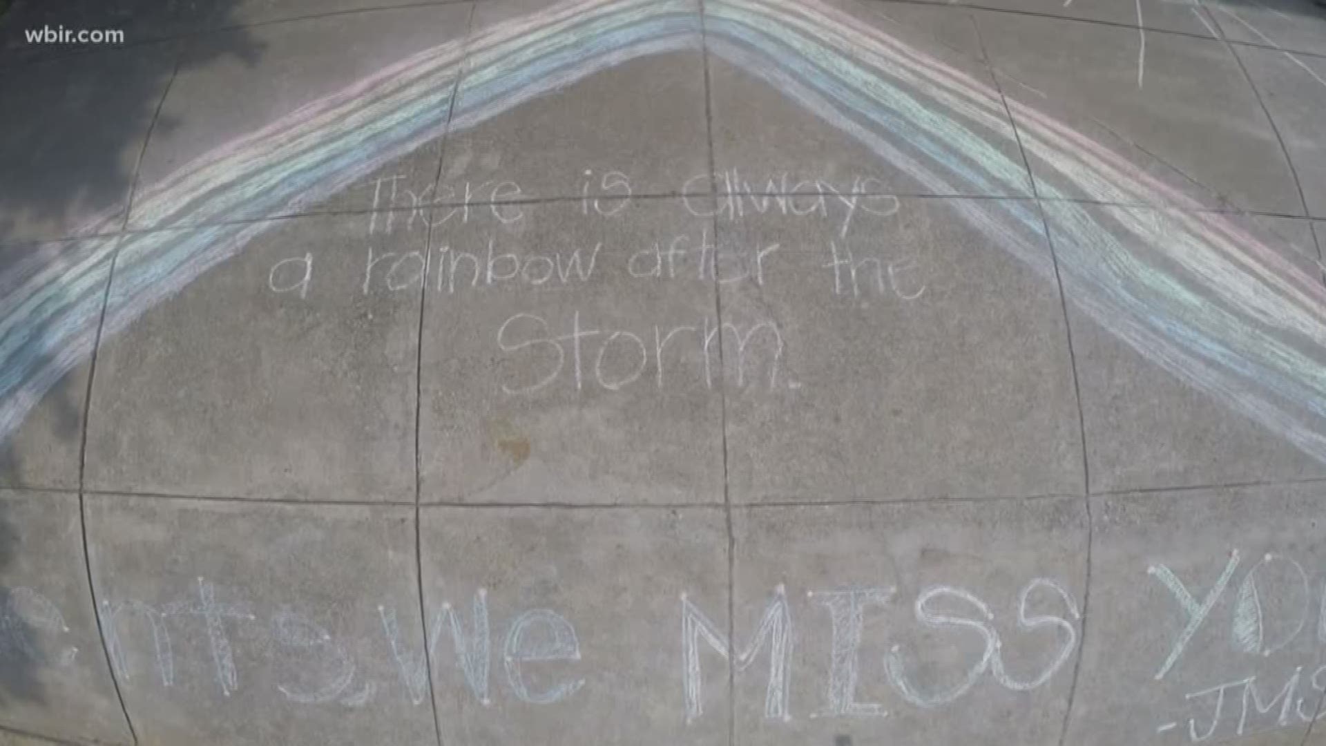 Jefferson Co. Middle school teachers use chalk to send messages to their students that they miss. March 27, 2020-4pm.