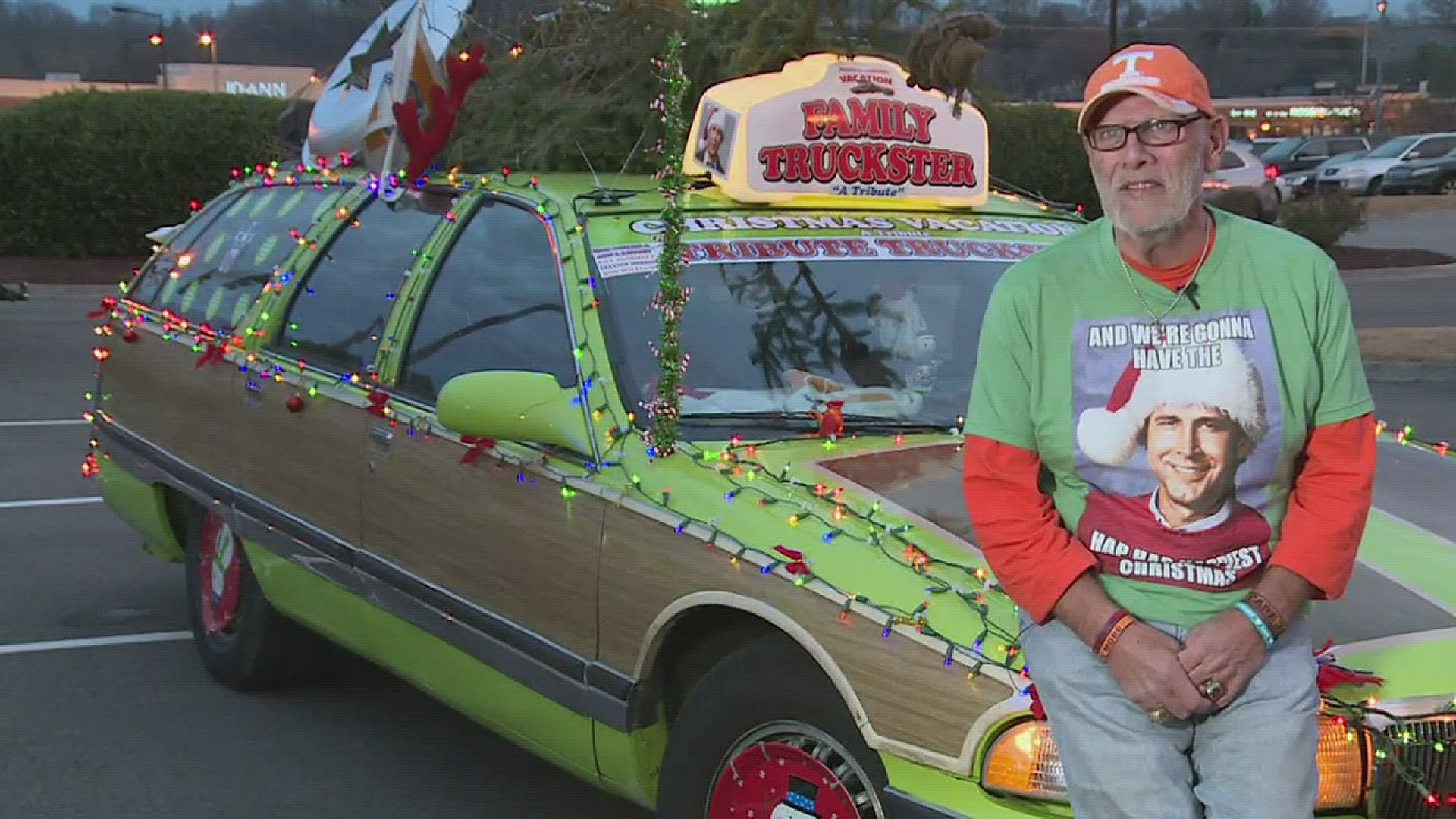 An East Tennessee man's decked out station wagon brings holiday cheer to many who see it. Dec. 23, 2016