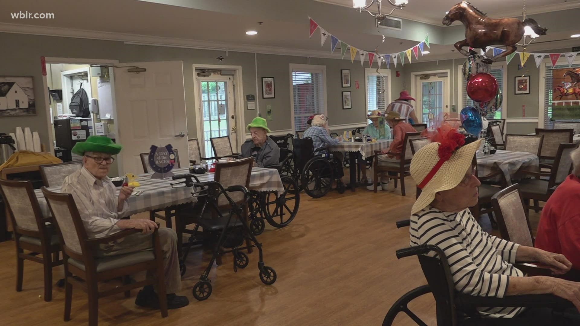 American House Halls Assisted Living held Derby Day festivities for residents and staff.