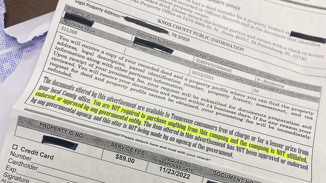 Knox Co. warns of letter being sent to property owners seeking payment