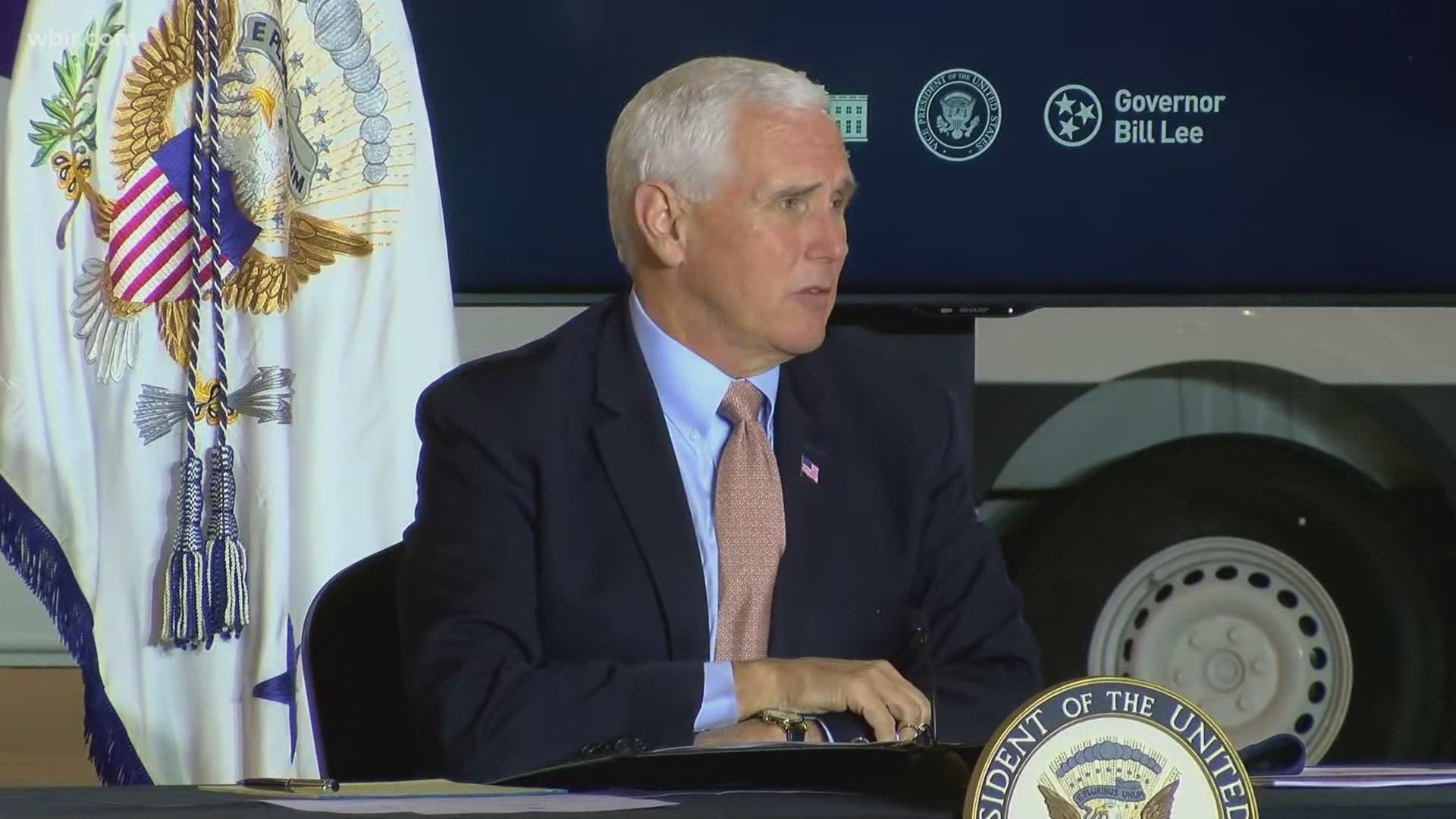 Vice President Mike Pence came to Memphis on Thursday to talk about COVID-19 and potential vaccines.